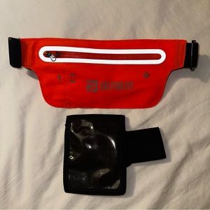 ♥️ Lot of 2 Running Accessories Gear ID Armband Holder Waistbelt Fanny Pack